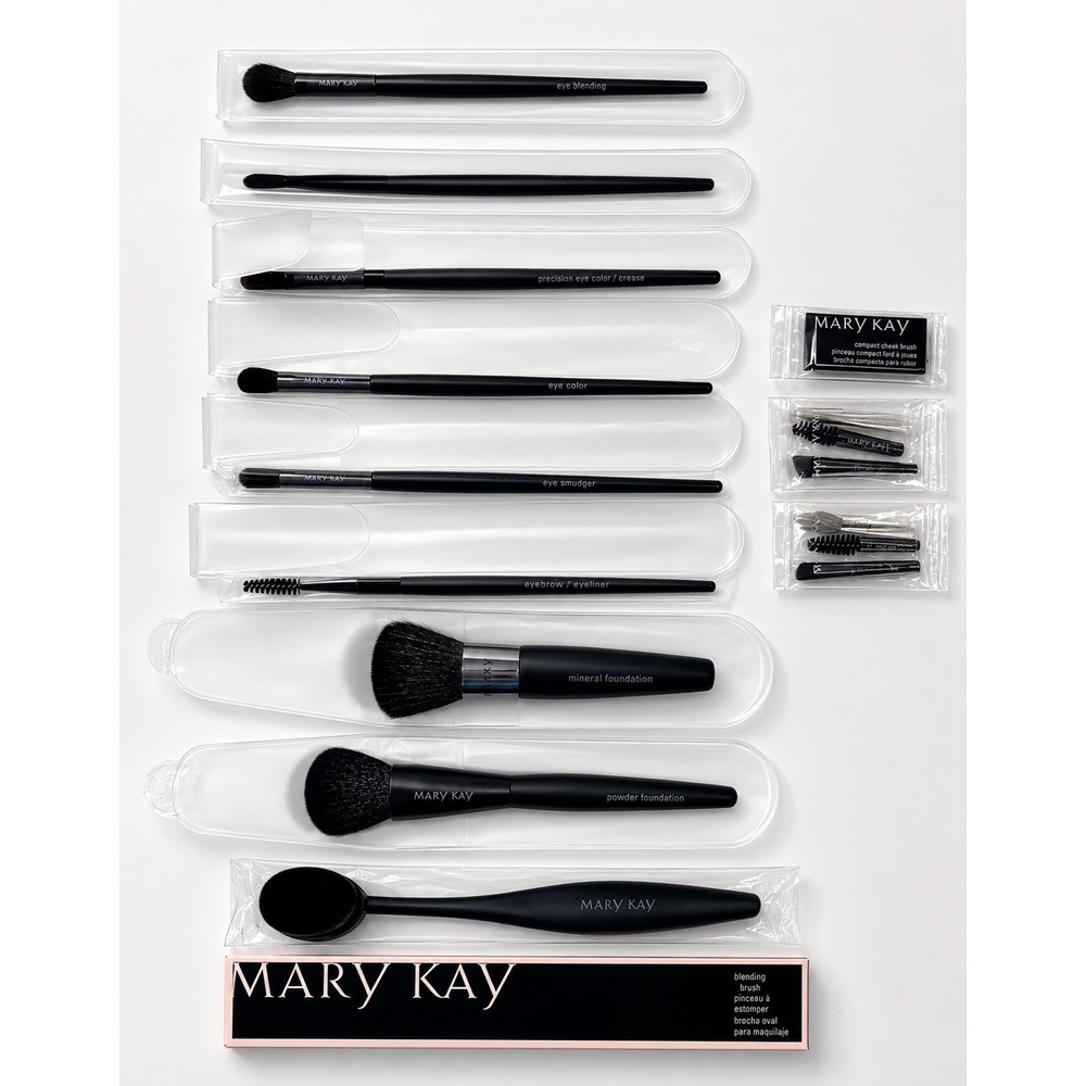 MARY KAY Makeup Brush Set - Foundation Powder Eye Eyebrow - Lot of‎ 13 - NEW